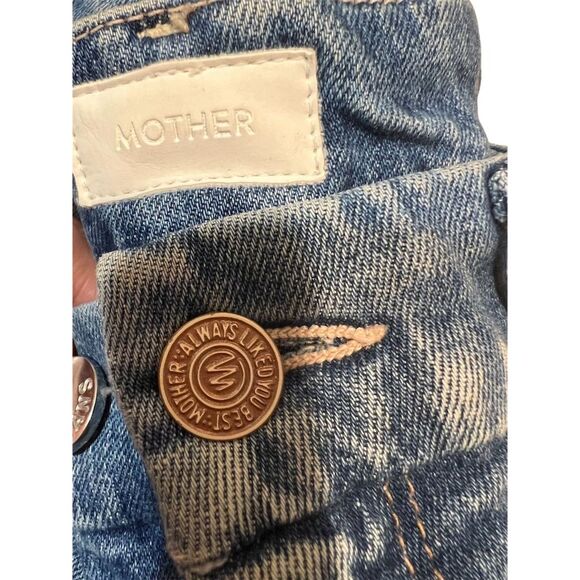 Mother Women's High Waisted Ankle Fray Distressed Jeans Size 30 Blue - Picture 6 of 12